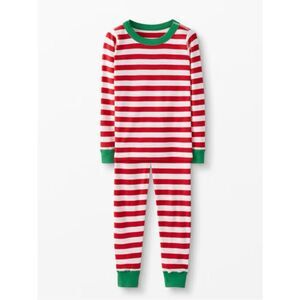 Hanna Andersson Red & White Holiday Striped Pajama Set Sz 130cm